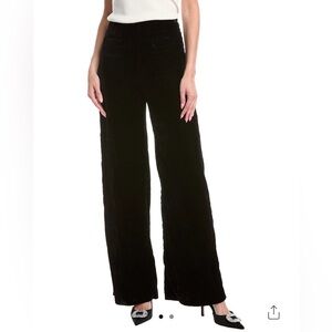 Sandro Black Wide-Leg Velvet Pants
